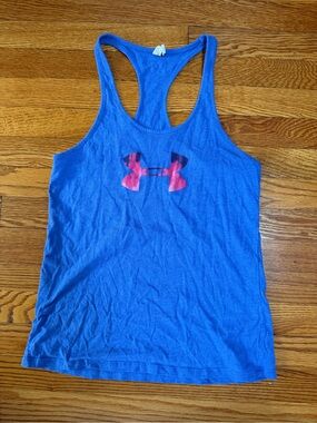 Under Armour Light Blue Tank with White Logo Tag